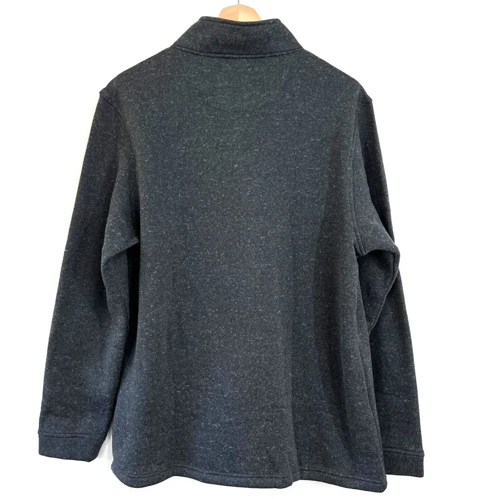 Swannies Sweater Mens 2XL Gray-Blue Wolff Fleece Pullover Long Sleeve 1/4 Snap‎